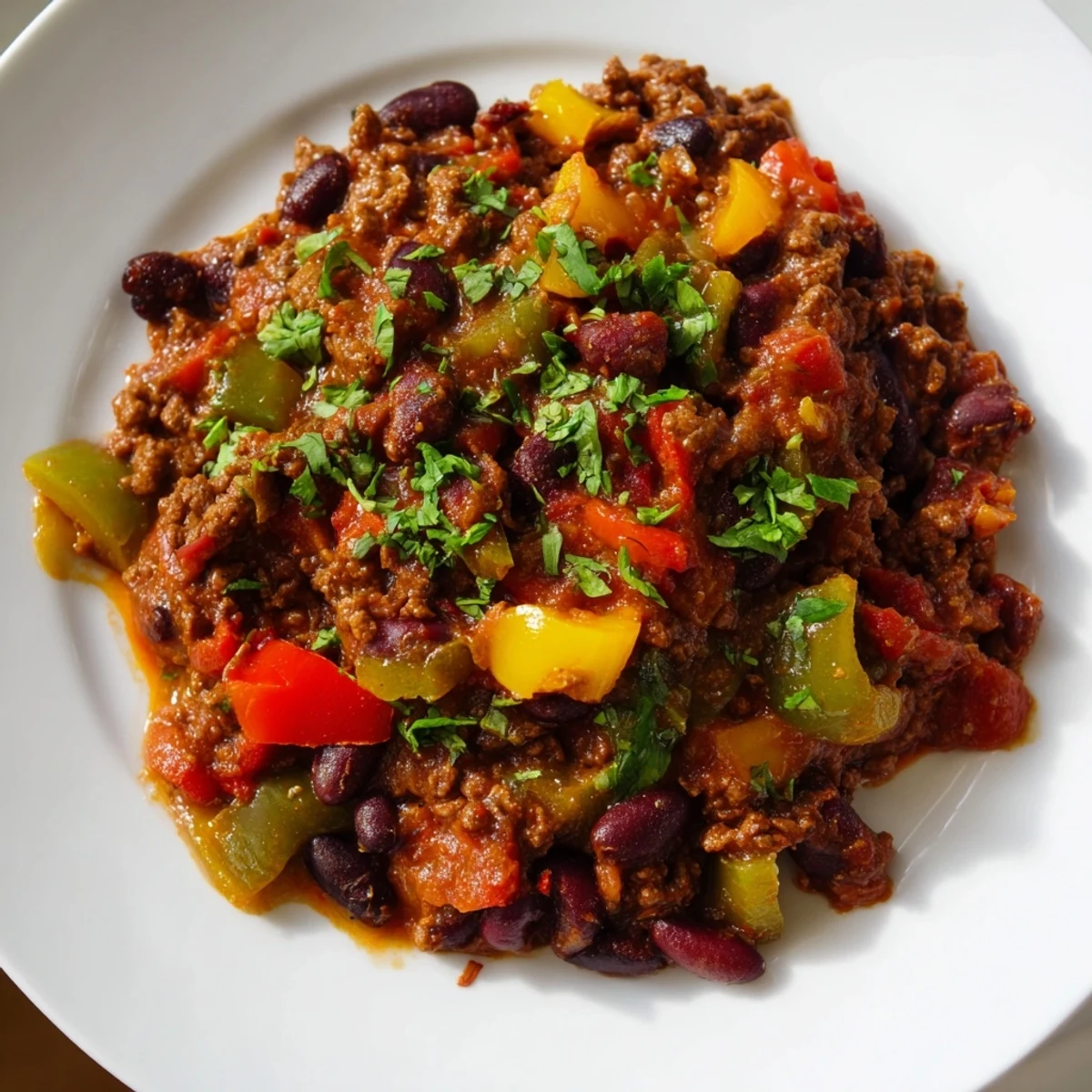 Game Day Beef Chili with Cheddar Cornbread paired with sour cream and lime wedges on a cozy, festive table setting.