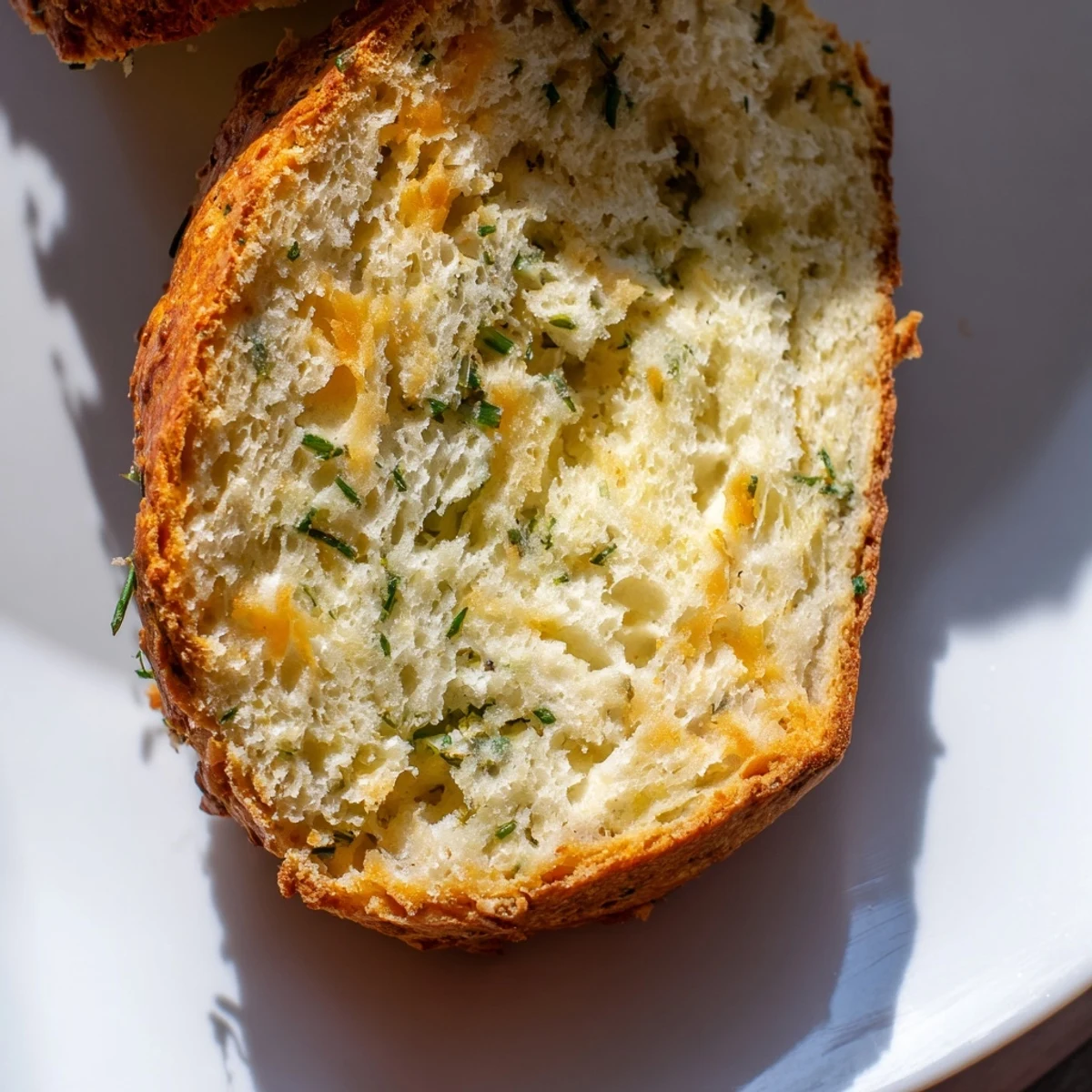 This rustic Savory Herbed Cheddar Irish Soda Bread features a melted butter glaze, perfect with creamy tomato soup.