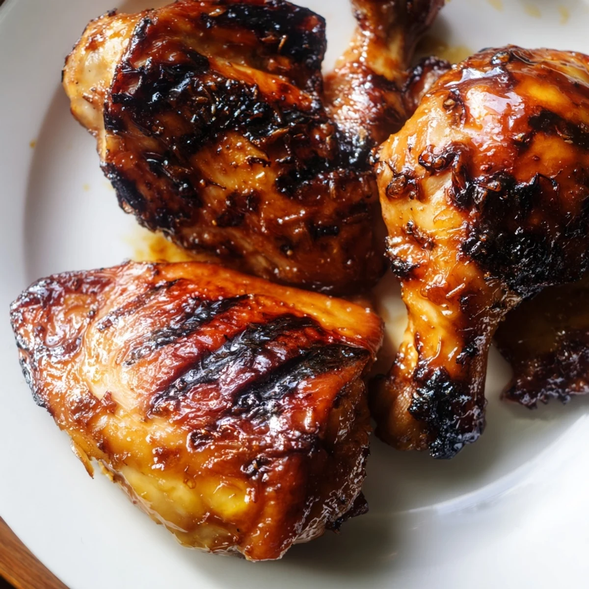 Juicy Hawaiian Huli Huli Chicken drumsticks garnished with scallions and sesame seeds, ready to serve.