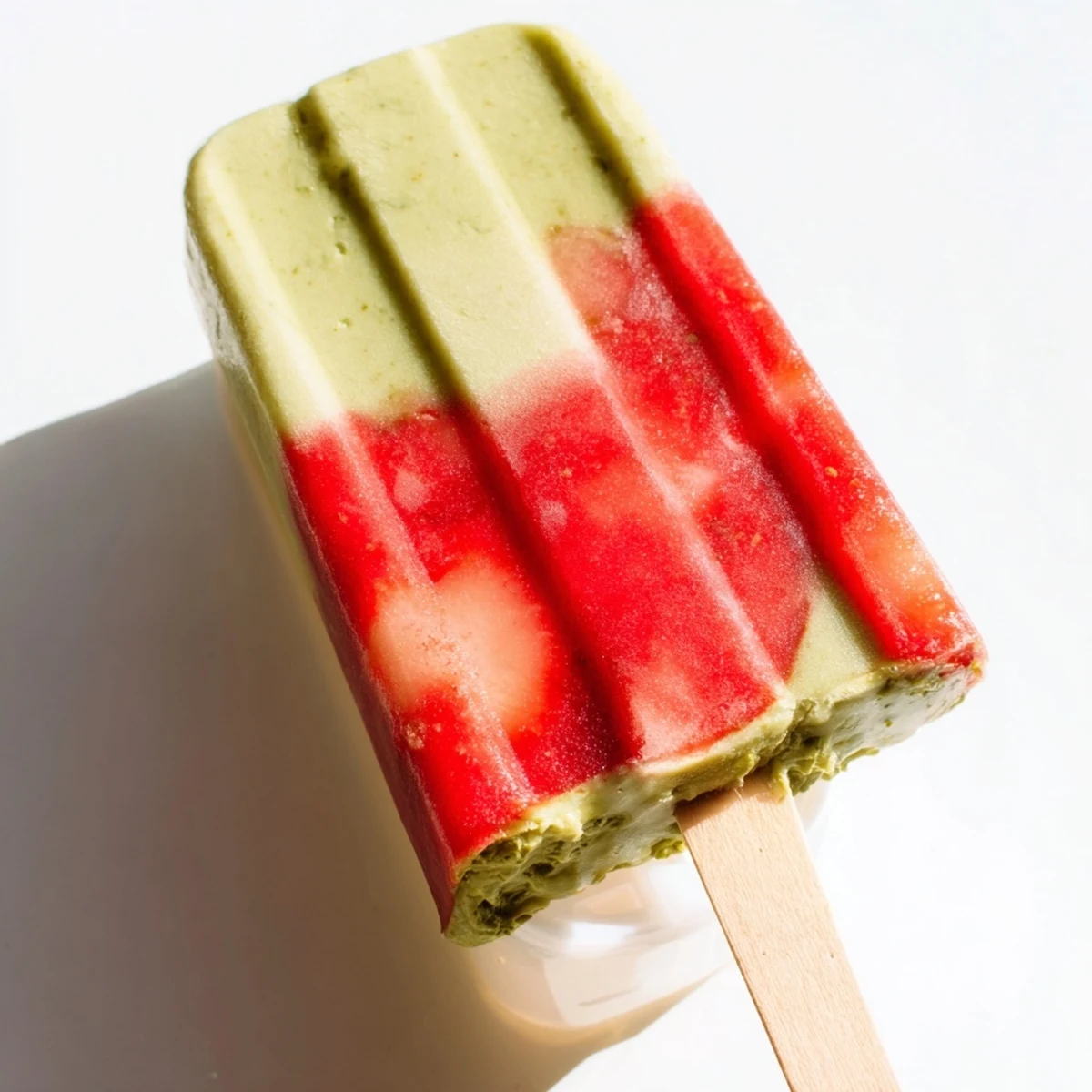 Delicious Strawberry Matcha Latte Popsicles with creamy green tea layers and fresh berry swirls for summer.