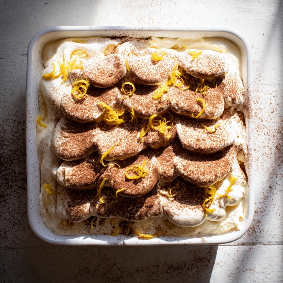 Creamy Earl Grey tiramisu dessert featuring fluffy mascarpone layers and bergamot-infused ladyfinger cookies