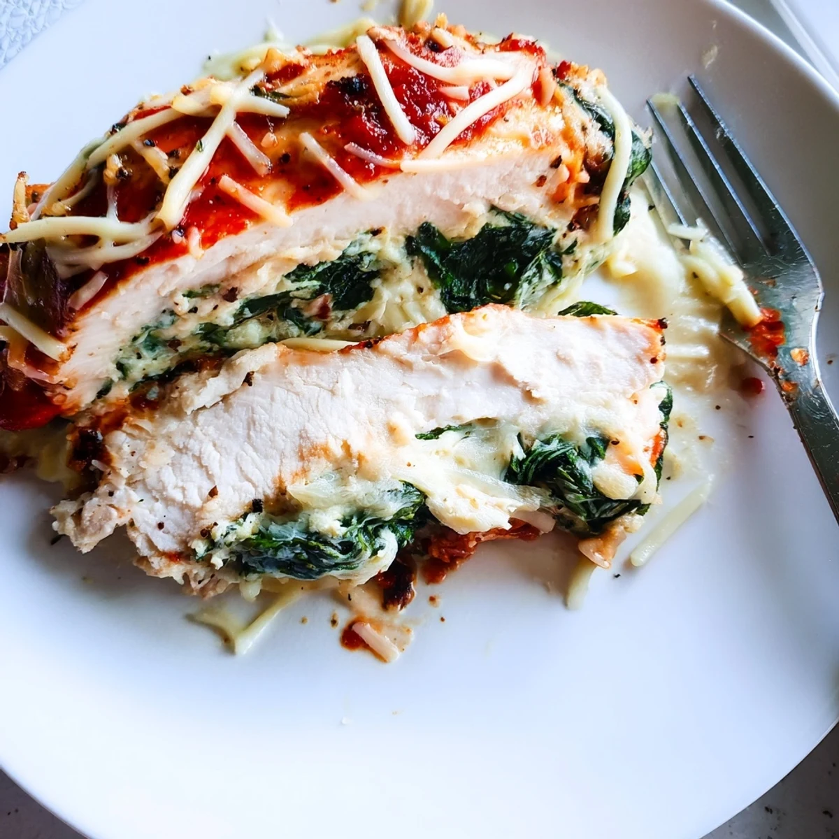 Tender chicken breasts filled with creamy ricotta cheese and fresh spinach baked until golden