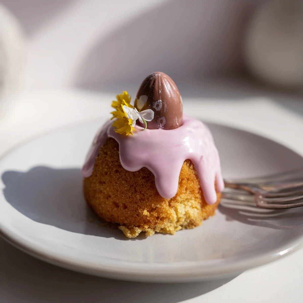 Soft sponge Mini Easter Cakes with pastel frosting and festive spring decorations