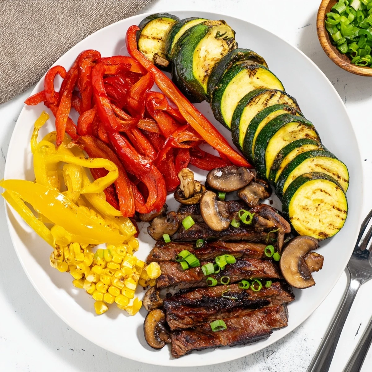 Rustic Blackstone Cowboy Stir Fry showcasing caramelized meat and fresh farm vegetables in a glossy savory sauce, served steaming hot
