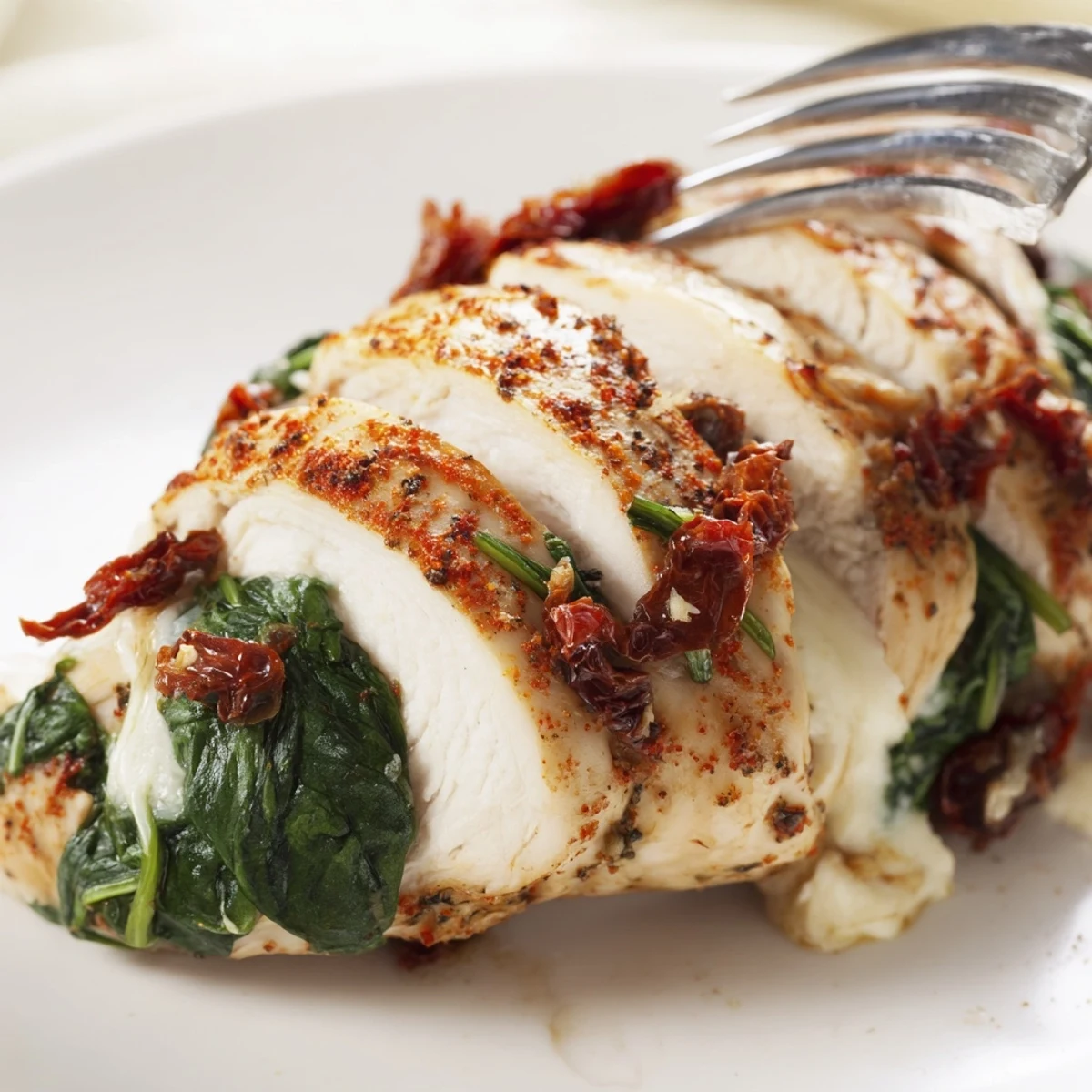 Sliced Hasselback Chicken breasts with bubbling cheese filling baked to golden perfection