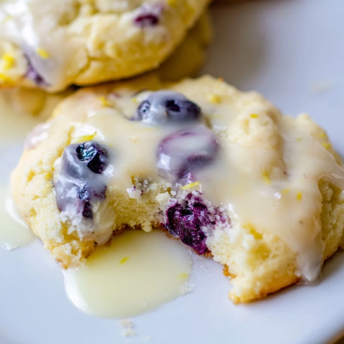 Indulgent lemon blueberry cheesecake cookies stuffed with tangy cream cheese filling