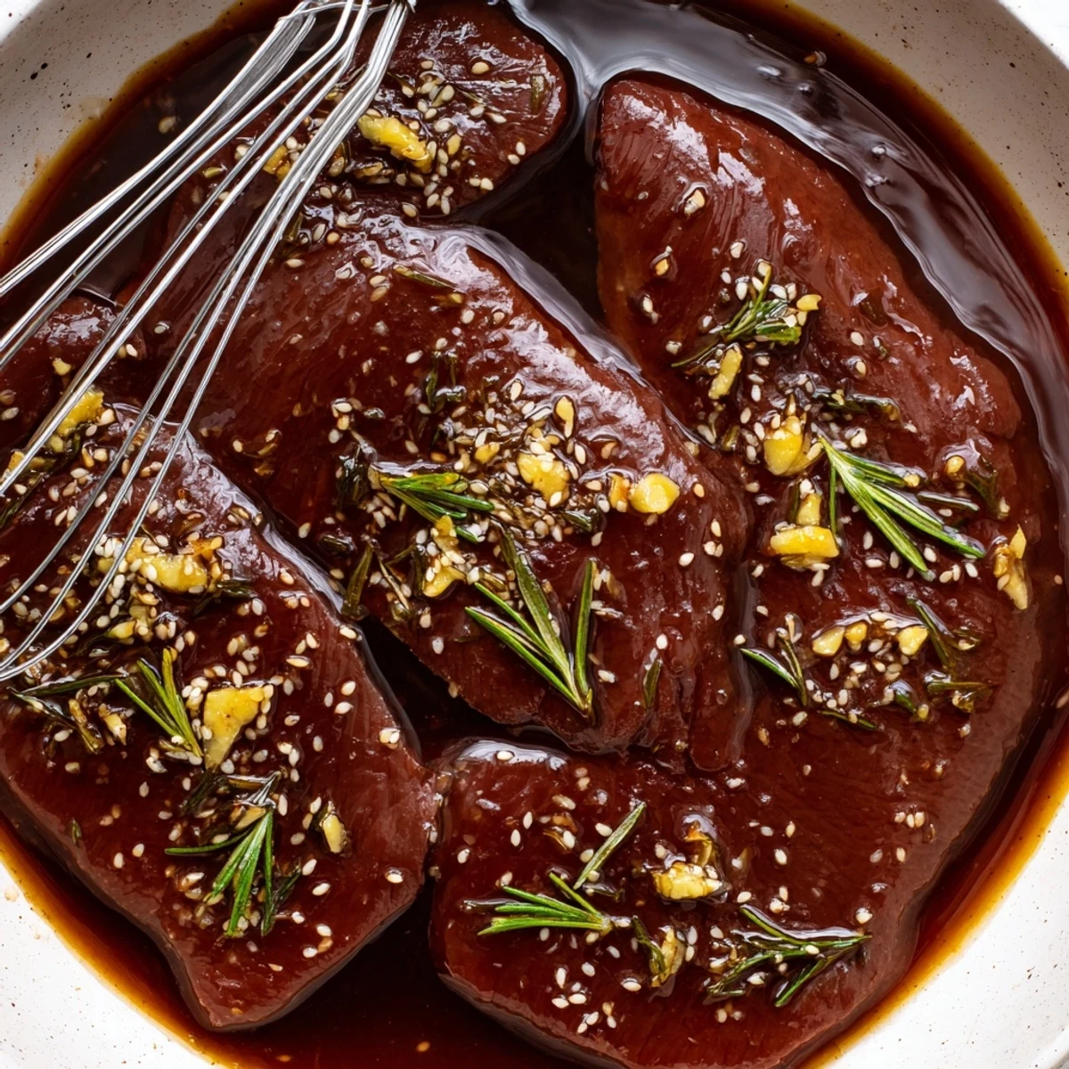 Homemade Steak Marinade with soy and balsamic, bright lemon scent, tenderizing for juicy results