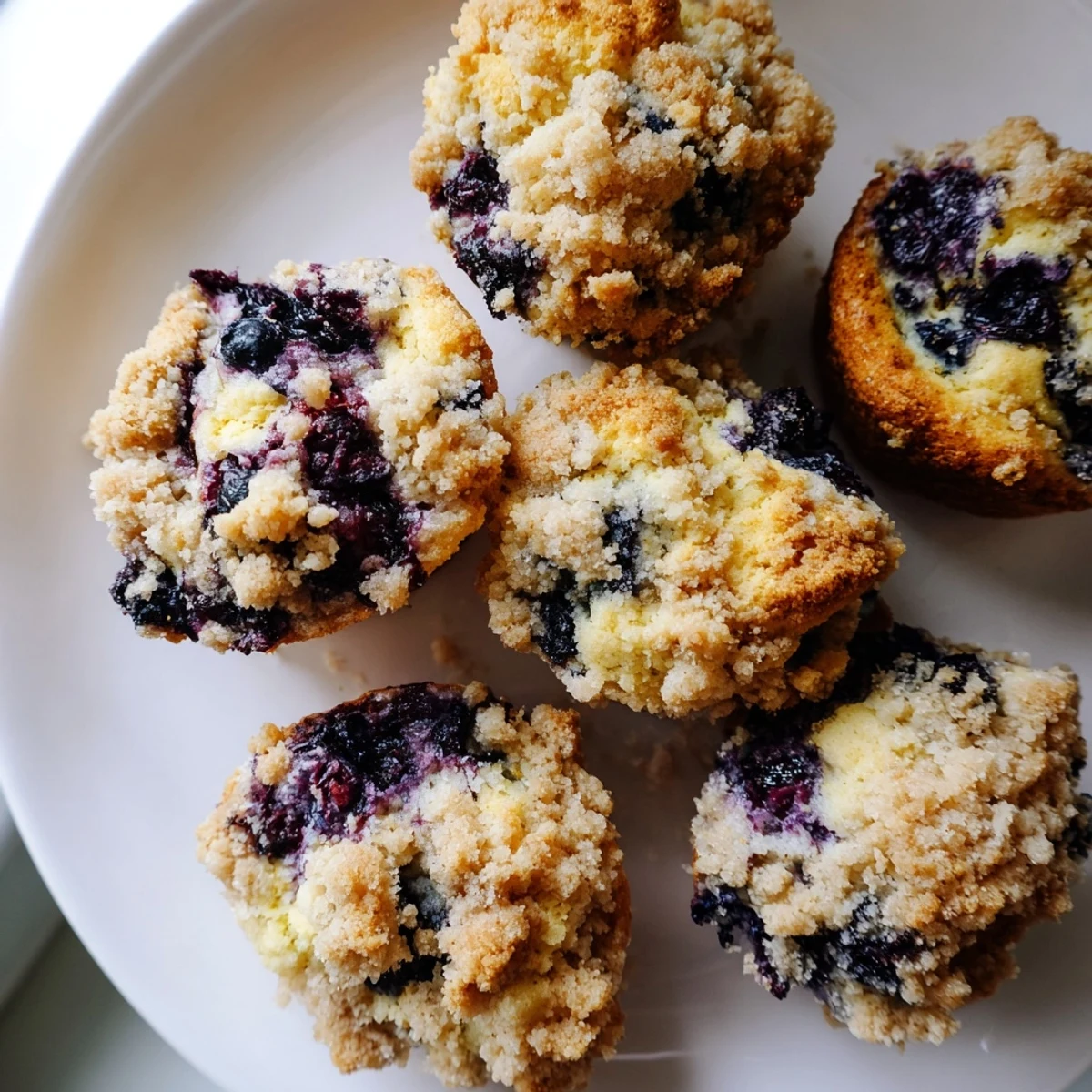 Cake-like blueberry muffin cookies bursting with juicy berries and sweet streusel on a wooden serving board