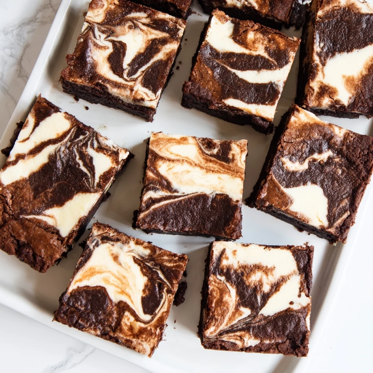 Decadent sourdough cheesecake brownie bars with marbled cheesecake topping on a rich chocolate base