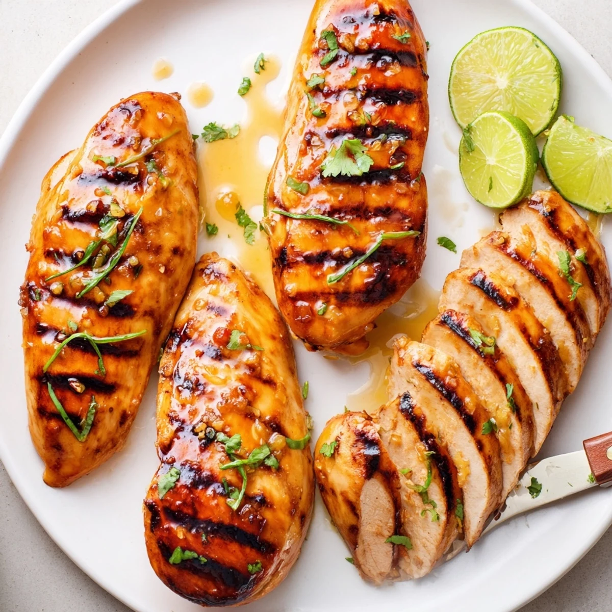 Key West Grilled Chicken With Tropical Citrus Marinade served with grilled pineapple