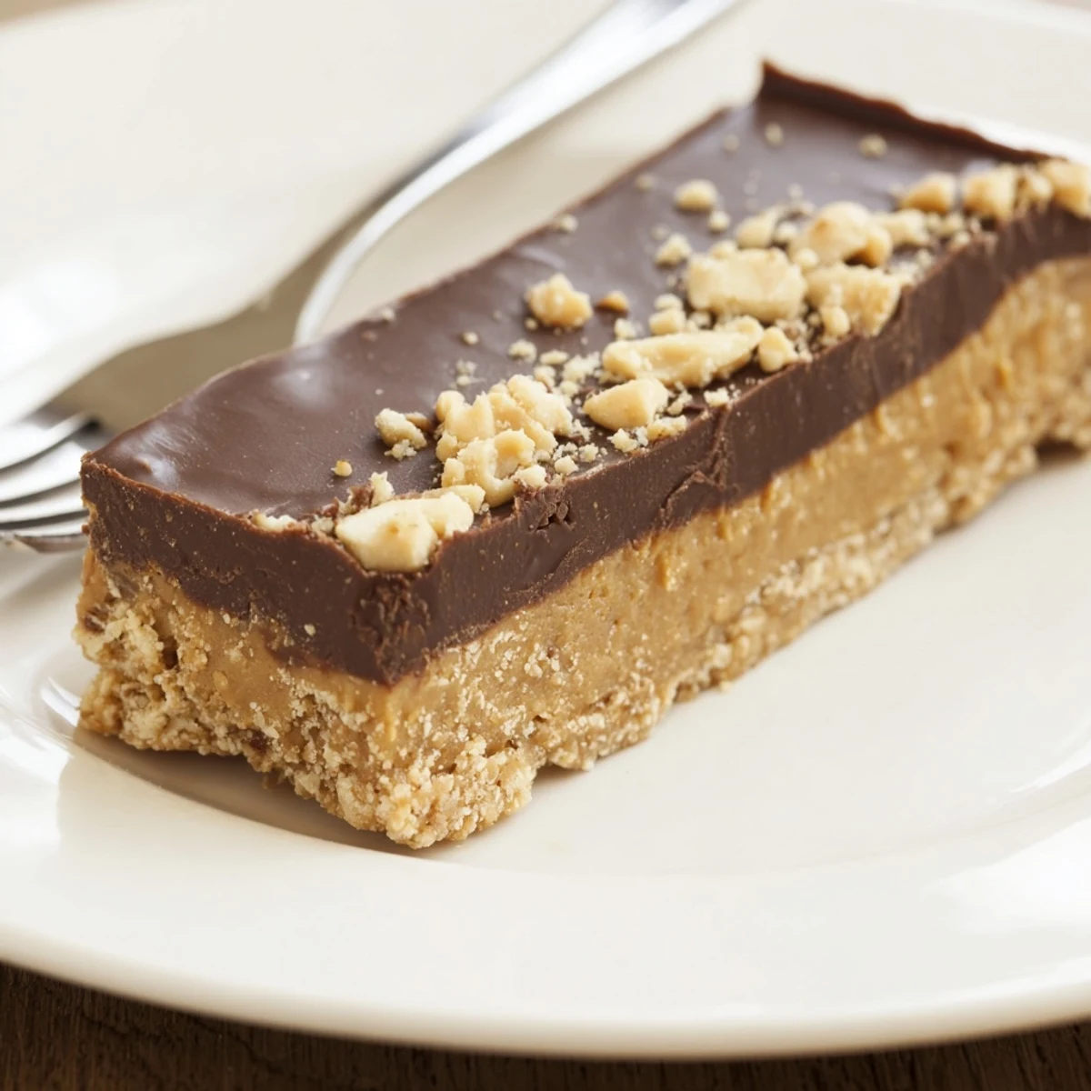 Cut into squares, Peanut Butter Bars served cold with salty-sweet bite